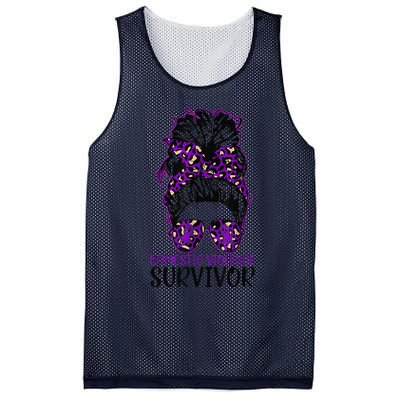 Domestic Violence Aware Messy Bun Domestic Violence Survivor Mesh Reversible Basketball Jersey Tank