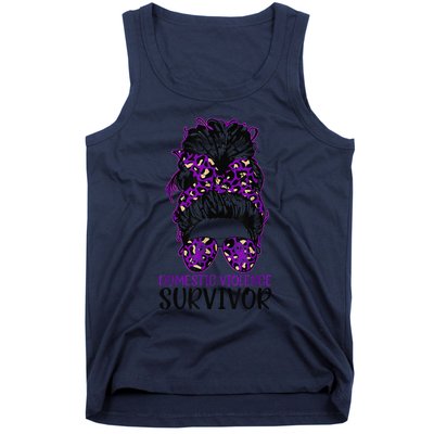 Domestic Violence Aware Messy Bun Domestic Violence Survivor Tank Top