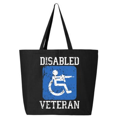 Disabled Veteran Armed Forces Military Soldier Army Usa 25L Jumbo Tote