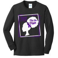 Domestic Violence Awareness Month Stop The Pain Women Purple Kids Long Sleeve Shirt