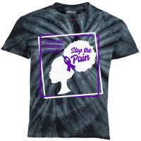 Domestic Violence Awareness Month Stop The Pain Women Purple Kids Tie-Dye T-Shirt