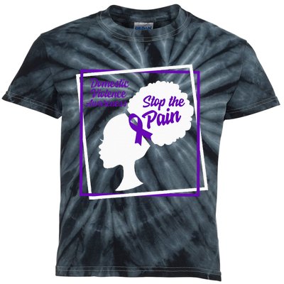 Domestic Violence Awareness Month Stop The Pain Women Purple Kids Tie-Dye T-Shirt