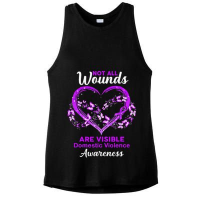 Domestic Violence Awareness Not All Wounds Are Visible Ladies PosiCharge Tri-Blend Wicking Tank