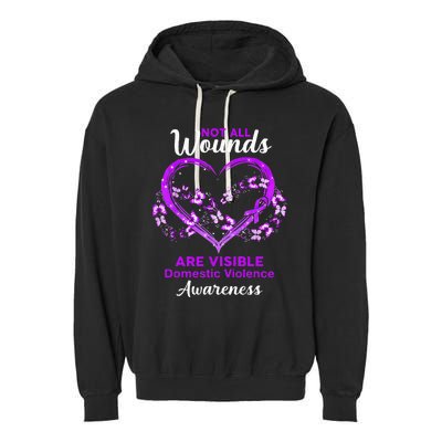 Domestic Violence Awareness Not All Wounds Are Visible Garment-Dyed Fleece Hoodie