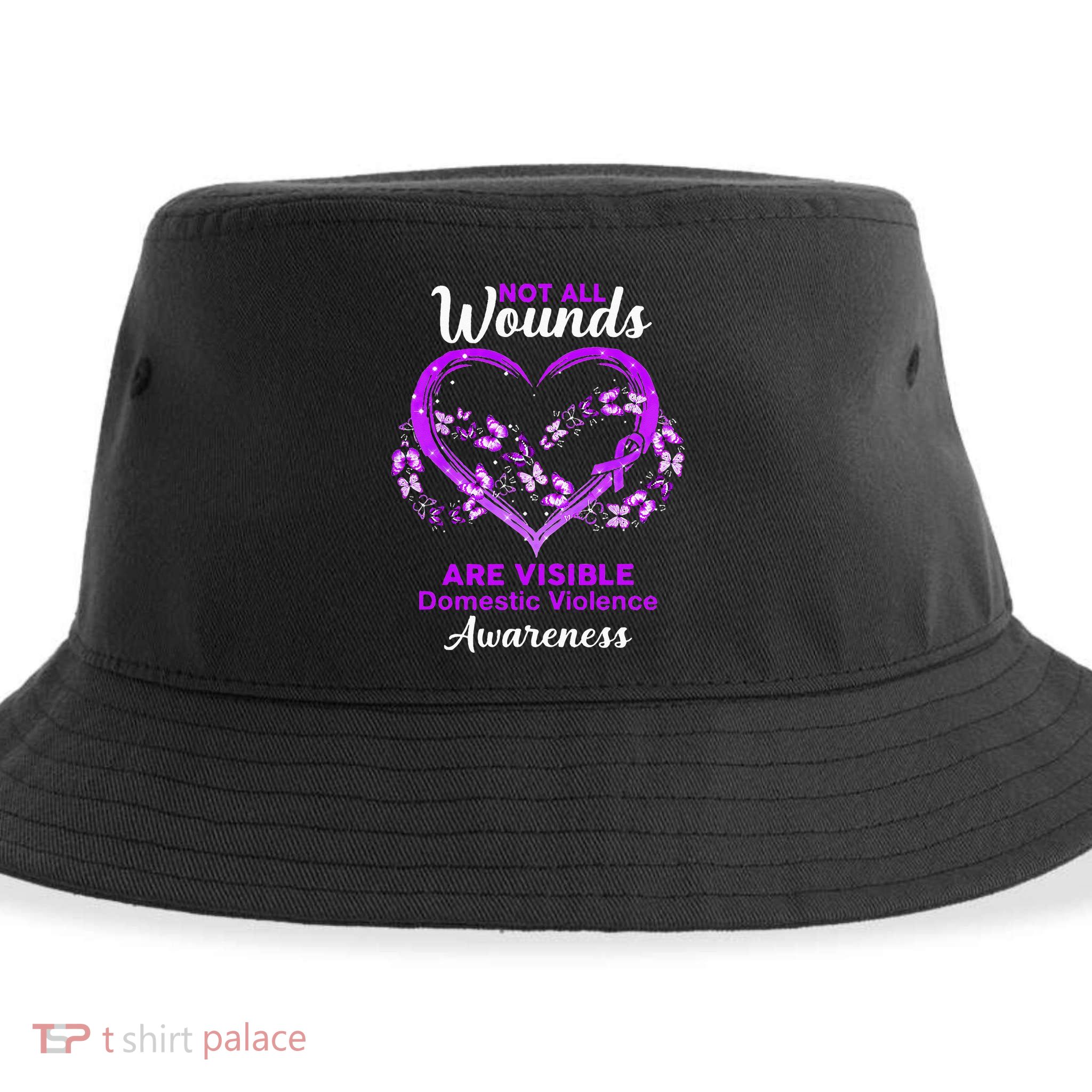 Domestic Violence Awareness Not All Wounds Are Visible Sustainable Bucket Hat