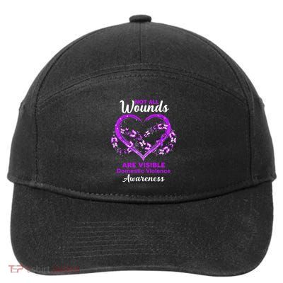 Domestic Violence Awareness Not All Wounds Are Visible 7-Panel Snapback Hat