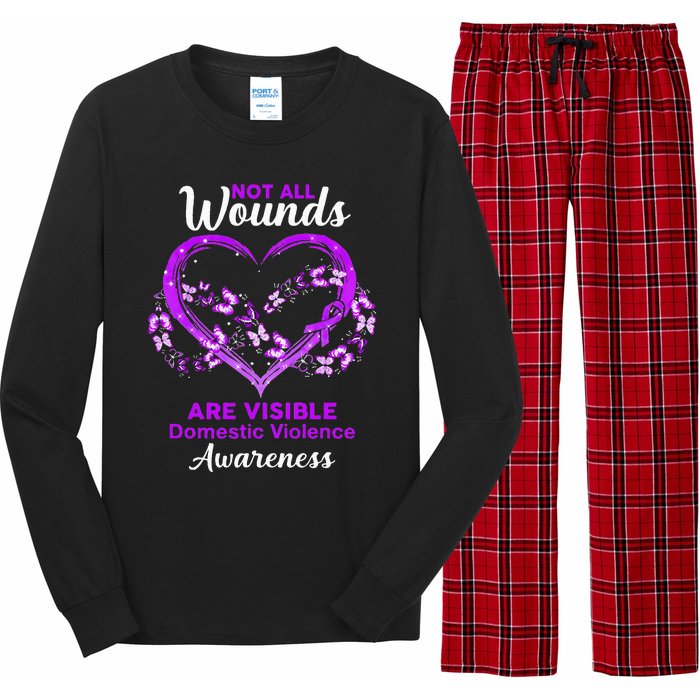 Domestic Violence Awareness Not All Wounds Are Visible Long Sleeve Pajama Set