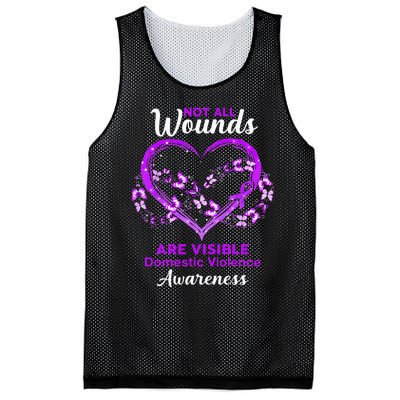 Domestic Violence Awareness Not All Wounds Are Visible Mesh Reversible Basketball Jersey Tank