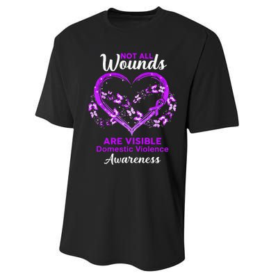 Domestic Violence Awareness Not All Wounds Are Visible Performance Sprint T-Shirt