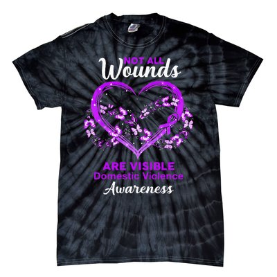 Domestic Violence Awareness Not All Wounds Are Visible Tie-Dye T-Shirt