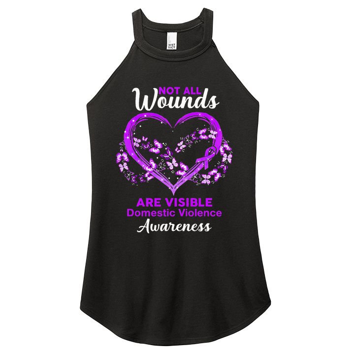 Domestic Violence Awareness Not All Wounds Are Visible Women's Perfect Tri Rocker Tank