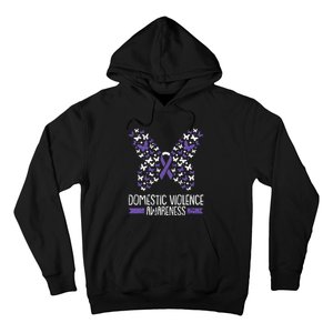 Domestic Violence Awareness Purple Ribbon Butterfly Warrior Hoodie