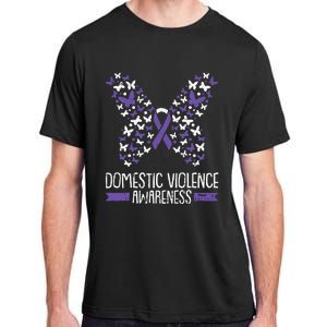 Domestic Violence Awareness Purple Ribbon Butterfly Warrior Adult ChromaSoft Performance T-Shirt