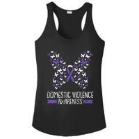 Domestic Violence Awareness Purple Ribbon Butterfly Warrior Ladies PosiCharge Competitor Racerback Tank