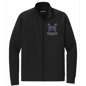 Domestic Violence Awareness Purple Ribbon Butterfly Warrior Stretch Full-Zip Cadet Jacket