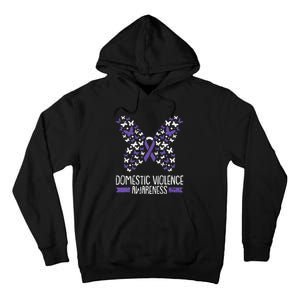 Domestic Violence Awareness Purple Ribbon Butterfly Warrior Tall Hoodie