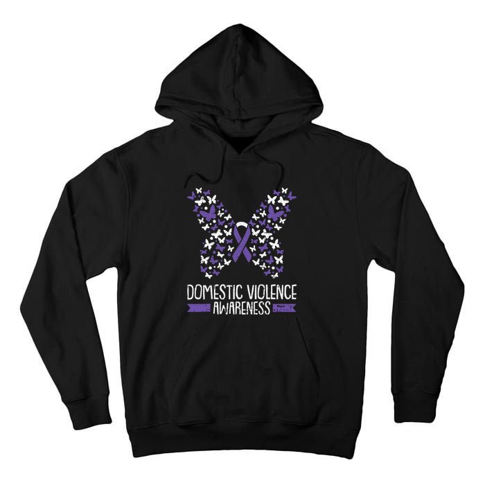 Domestic Violence Awareness Purple Ribbon Butterfly Warrior Tall Hoodie