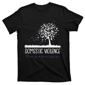 Domestic Violence Awareness Purple Ribbon Warrior Survivor T-Shirt