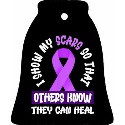 Domestic Violence Awareness Scars World Narcissistic Abuse Ceramic Bell Ornament