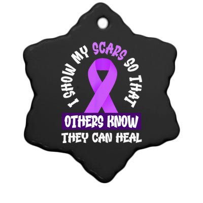 Domestic Violence Awareness Scars World Narcissistic Abuse Ceramic Star Ornament