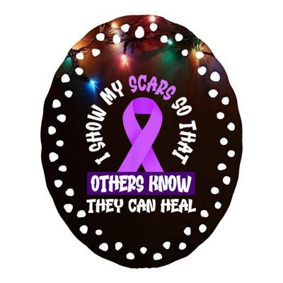 Domestic Violence Awareness Scars World Narcissistic Abuse Ceramic Oval Ornament