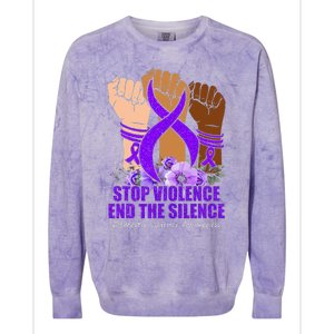 Domestic Violence Awareness Stop Violence End Silence Colorblast Crewneck Sweatshirt