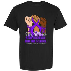 Domestic Violence Awareness Stop Violence End Silence Garment-Dyed Heavyweight T-Shirt