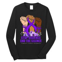 Domestic Violence Awareness Stop Violence End Silence Long Sleeve Shirt