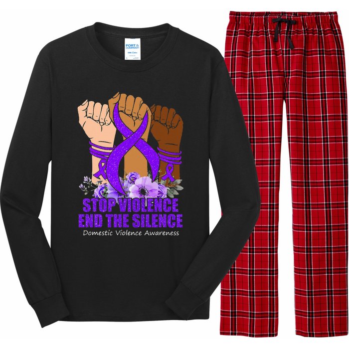 Domestic Violence Awareness Stop Violence End Silence Long Sleeve Pajama Set