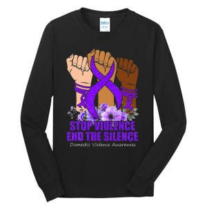 Domestic Violence Awareness Stop Violence End Silence Tall Long Sleeve T-Shirt