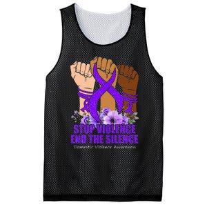 Domestic Violence Awareness Stop Violence End Silence Mesh Reversible Basketball Jersey Tank