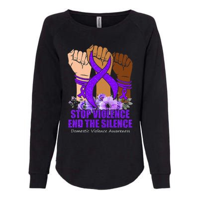 Domestic Violence Awareness Stop Violence End Silence Womens California Wash Sweatshirt