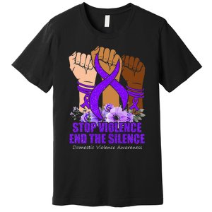 Domestic Violence Awareness Stop Violence End Silence Premium T-Shirt