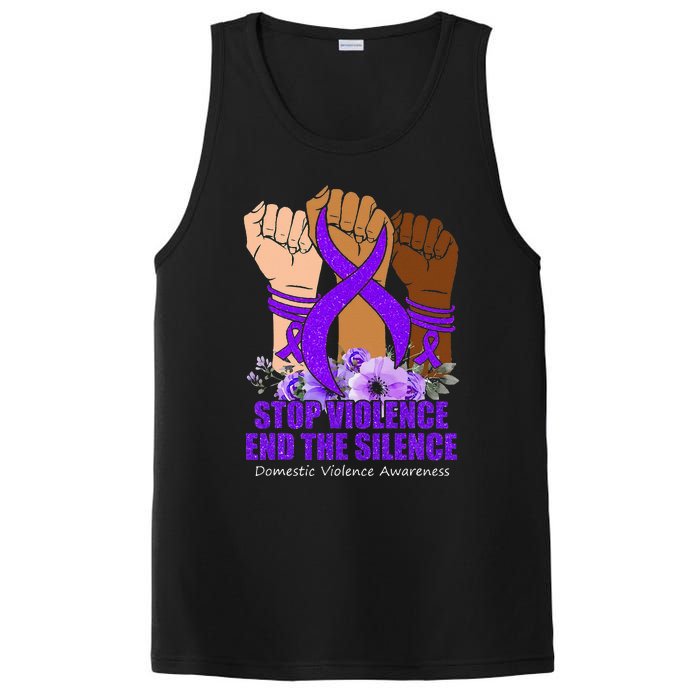 Domestic Violence Awareness Stop Violence End Silence PosiCharge Competitor Tank