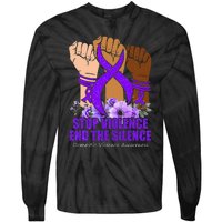 Domestic Violence Awareness Stop Violence End Silence Tie-Dye Long Sleeve Shirt