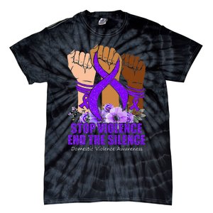 Domestic Violence Awareness Stop Violence End Silence Tie-Dye T-Shirt