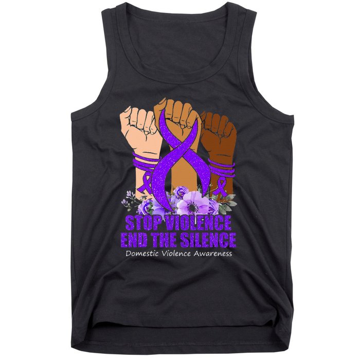 Domestic Violence Awareness Stop Violence End Silence Tank Top