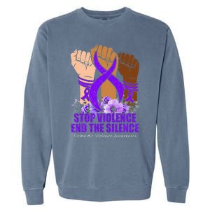 Domestic Violence Awareness Stop Violence End Silence Garment-Dyed Sweatshirt