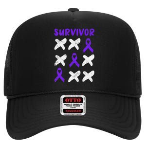 Domestic Violence Awareness Survivor High Crown Mesh Back Trucker Hat