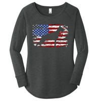 Doberman Vintage American Flag funny gog lovers Women's Perfect Tri Tunic Long Sleeve Shirt