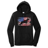 Doberman Vintage American Flag funny gog lovers Women's Pullover Hoodie