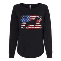 Doberman Vintage American Flag funny gog lovers Womens California Wash Sweatshirt