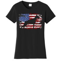 Doberman Vintage American Flag funny gog lovers Women's T-Shirt