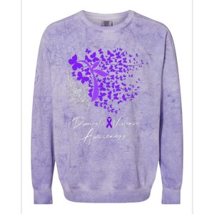 Domestic Violence Awareness Gifts Purple Butterflies Colorblast Crewneck Sweatshirt