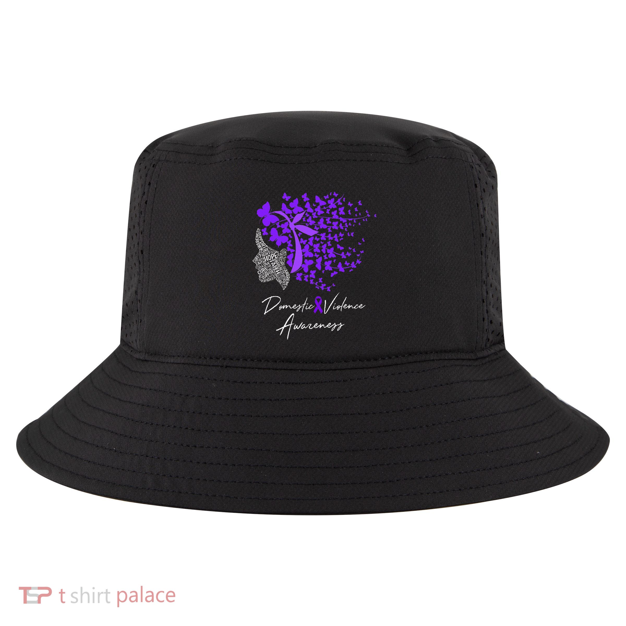 Domestic Violence Awareness Gifts Purple Butterflies Cool Comfort Performance Bucket Hat