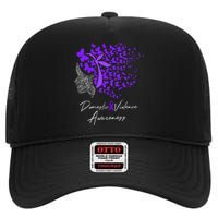 Domestic Violence Awareness Gifts Purple Butterflies High Crown Mesh Back Trucker Hat