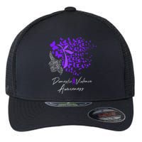 Domestic Violence Awareness Gifts Purple Butterflies Flexfit Unipanel Trucker Cap