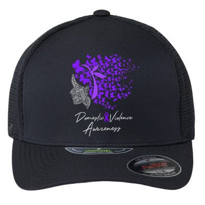 Domestic Violence Awareness Gifts Purple Butterflies Flexfit Unipanel Trucker Cap