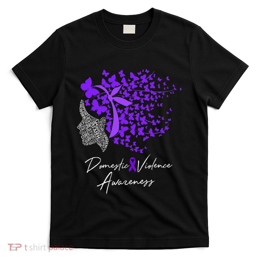 Domestic Violence Awareness Gifts Purple Butterflies T-Shirt