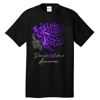 Domestic Violence Awareness Gifts Purple Butterflies Tall T-Shirt